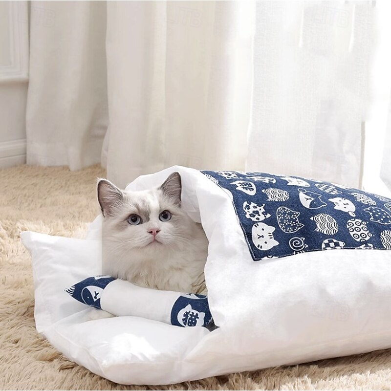 Cat Bed cave cat beds for Indoor Cats,Soft and Comfortable,Cute cat House,with Washable Cushioned Pillow,Enclosed cat Bed,Kitty pet hut,Hideaway,Small Dog Tent