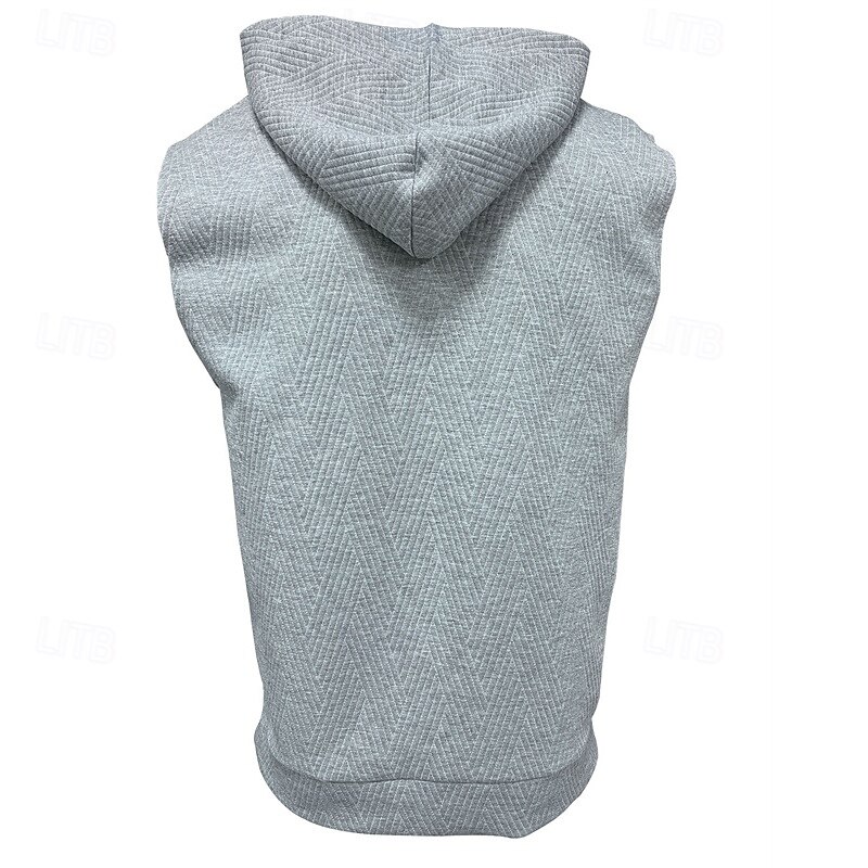 Men's Tank Top Vest Top Undershirt Sleeveless Shirt Sleeveless Hooded Summer Plain Fashion Designer Basic Jacquard Front Pocket Vacation Street Going out Black White Khaki Top Tee for Men3