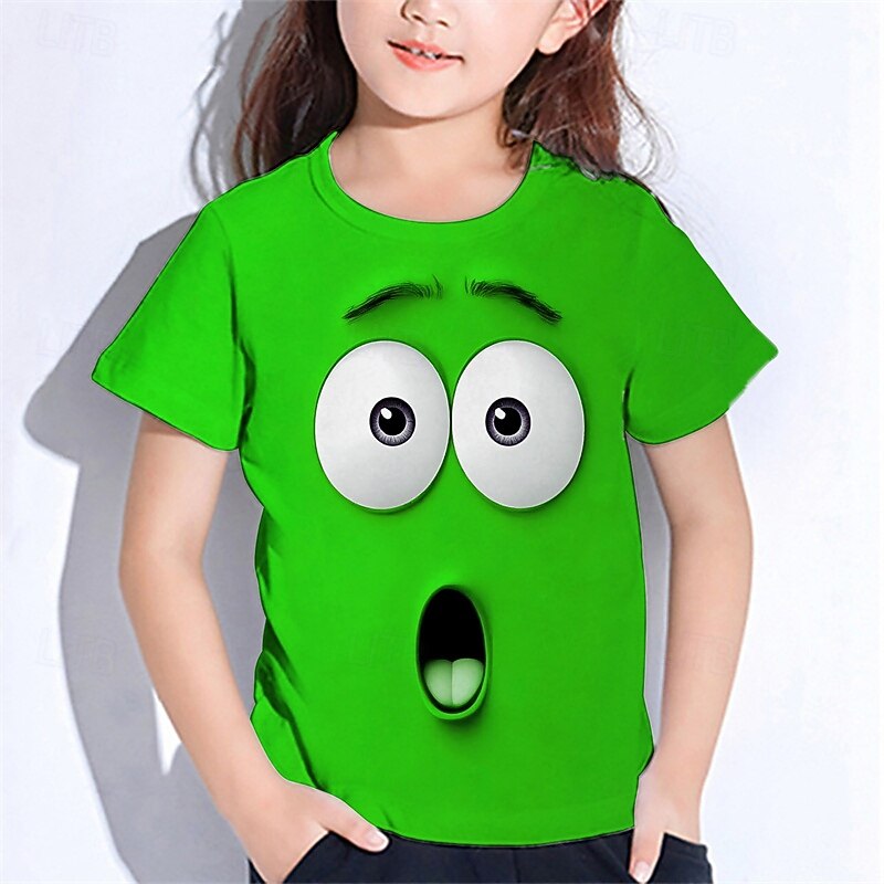 Girls' 3D Cartoon T shirt Tee Short Sleeve Summer Spring Fashion Basic Kids 4-12 Years Crew Neck Outdoor Casual Daily Regular Fit2