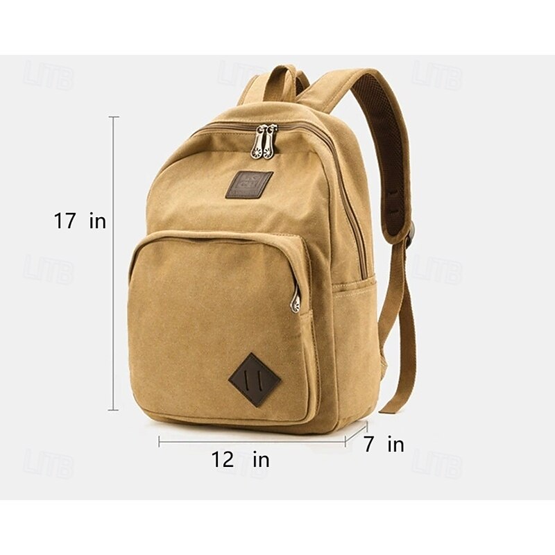 Men's Vintage Canvas Backpack – Durable Outdoor School and Travel Bag with Large Front Pocket and Classic Design4