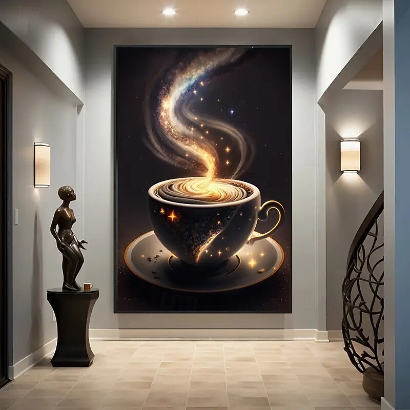 1 Space Teacup Frameless Canvas Poster Modern Art Print Suitable For Bedroom And Living Room Decoration Frameless2