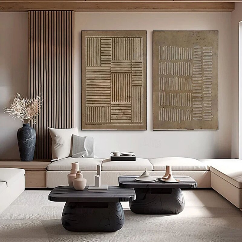 Brown oil painting handmade Wall Art Set of 3 Abstract Painting on Canvas hand painted Texture mordern painting Wall Art Modern Abstract painting Wall Art Wal Decor4