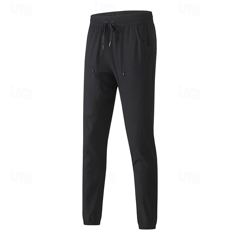 Men's Joggers Trousers Casual Pants Pocket Elastic Waist Drawstring Plain Soft Sports Full Length Sports Outdoor Weekend Basic Classic Loose Fit ArmyGreen Black 1#4