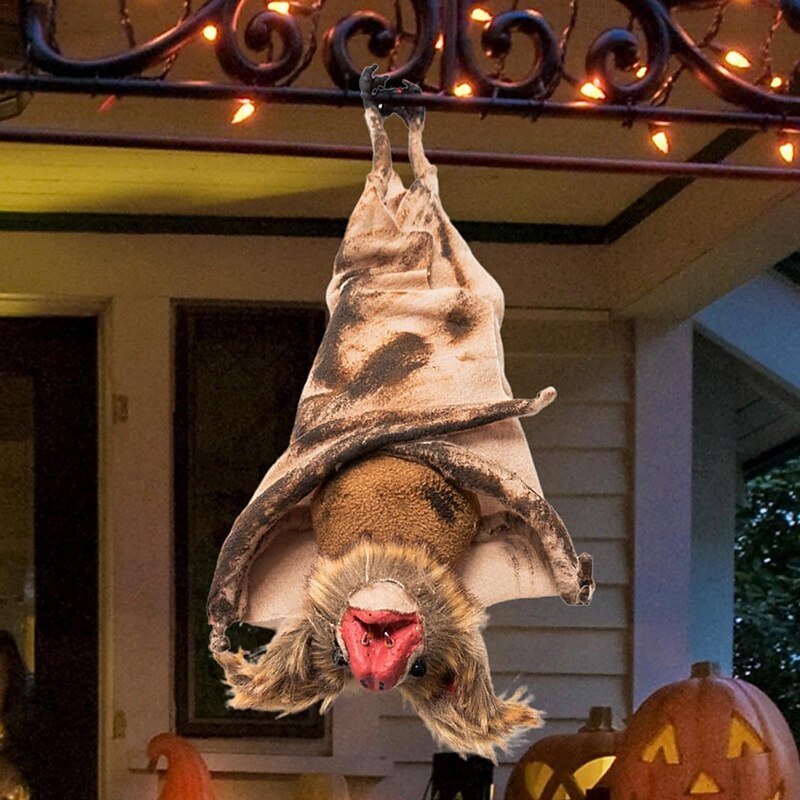 Realistic Halloween Bat, Perfect Decoration for Haunted Houses, Halloween Bat Decorations, Spooky Outdoor Hanging, Realistic Red Texture, Suitable for Decoration3