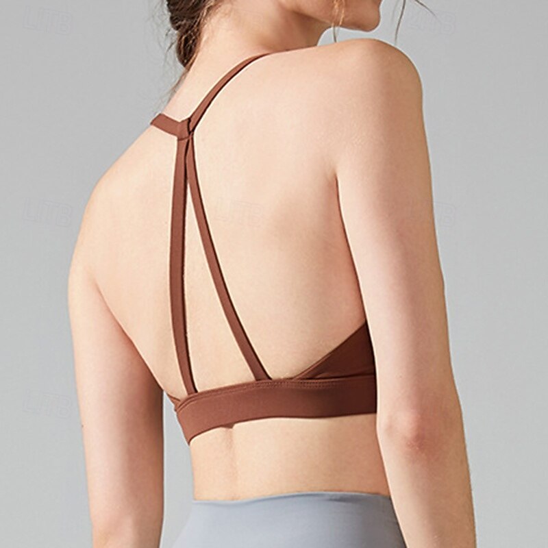 Women's Workout Tank Tops Sports Bra Underwear Quick Dry High Supports Breathable Wireless Padded Solid / Plain Color Sport Activewear Black Pink Gym Fitness Yoga4