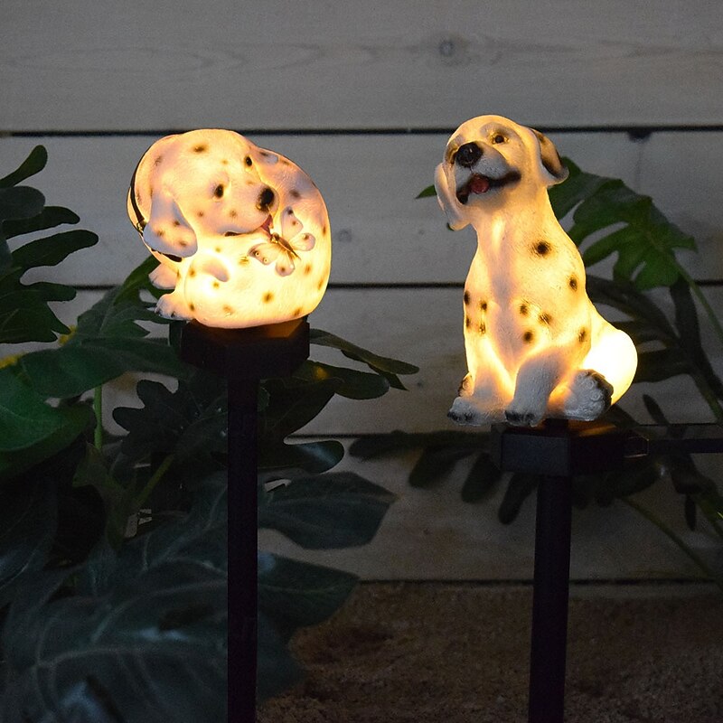1 Pc Outdoor Solar Resin Spotted Dog Field Plug in Light Courtyard Lawn Path Landscape Layout Atmosphere Light Decorative Light Landscape Light2