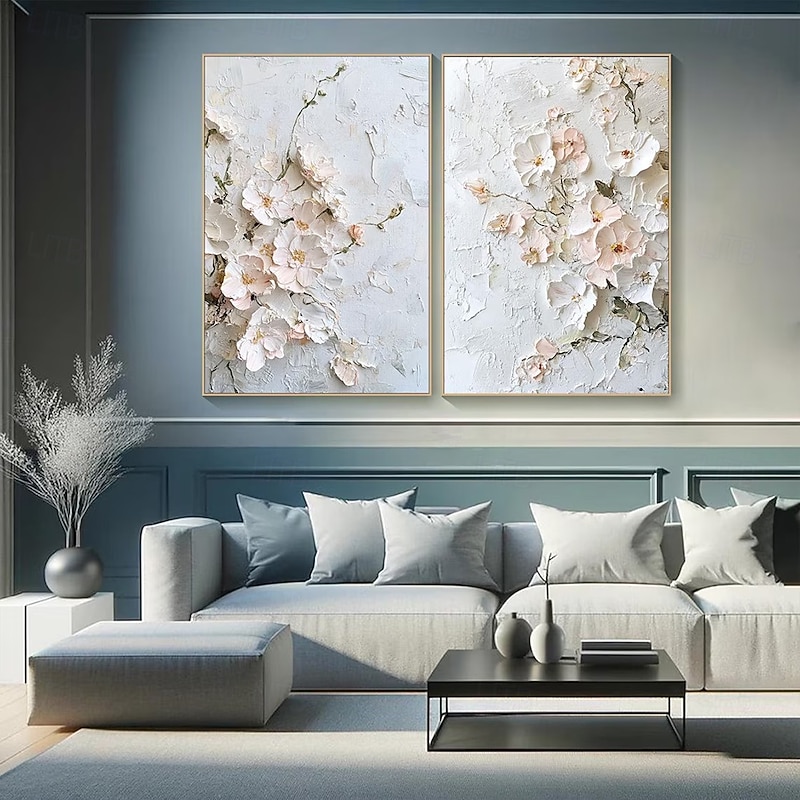 Mintura Handmade 3D Texture Oil Paintings On Canvas Wall Art Decoration Modern Abstract Flower Picture For Home Decor Rolled Frameless Unstretched Painting3