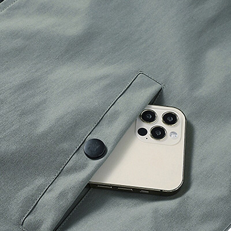 Men's Lightweight Jacket Casual Jacket Vacation Daily Pocket Spring Fall Plain Fashion Classic Stand Collar Regular Black Green Beige Jacket4