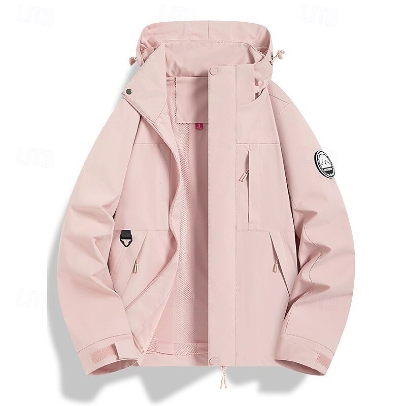 Women's Windbreaker Softshell Jacket Hiking Jacket Outdoor Waterproof Windproof Hiking Outfits Hiking Clothes Spring Autumn / Fall Top Camping / Hiking / Caving Running Solid Color Pink Blue Orange3