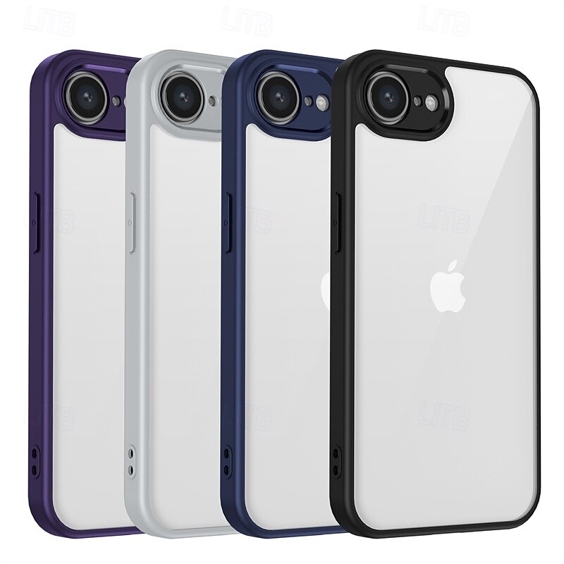 Phone Case For iPhone 16 15 14 Pro Max Plus 16e 13 Pro Max Back Cover Translucent Shockproof PC