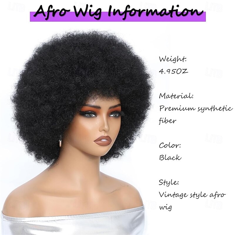 Afro Wigs for Black Women 70s Disco Wig for Women Natural Curly Bouncy Fluffy Afro Wigs for Daily and Costume Cosplay3