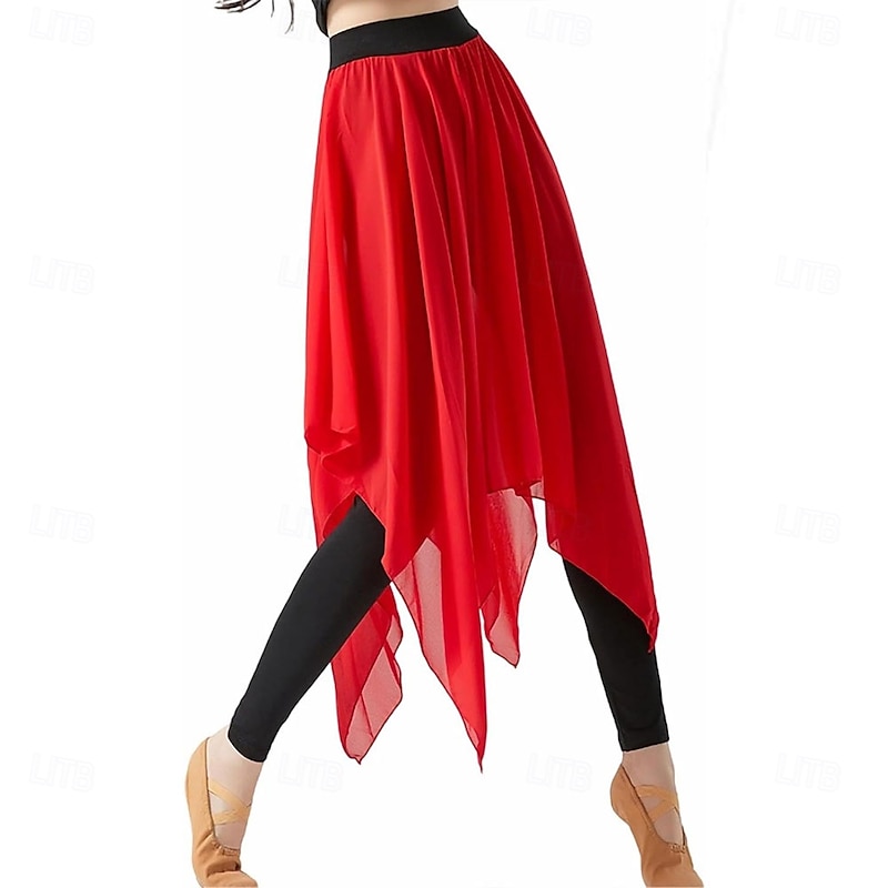 Women's Latin Dance Pants Modern Dance Pants Chiffon Training Clothes4