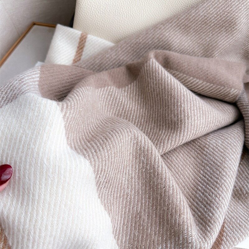 Women's Rectangle Scarf Women's Shawls & Wraps Street Daily Date Grey Black Brown Scarf Plaid4