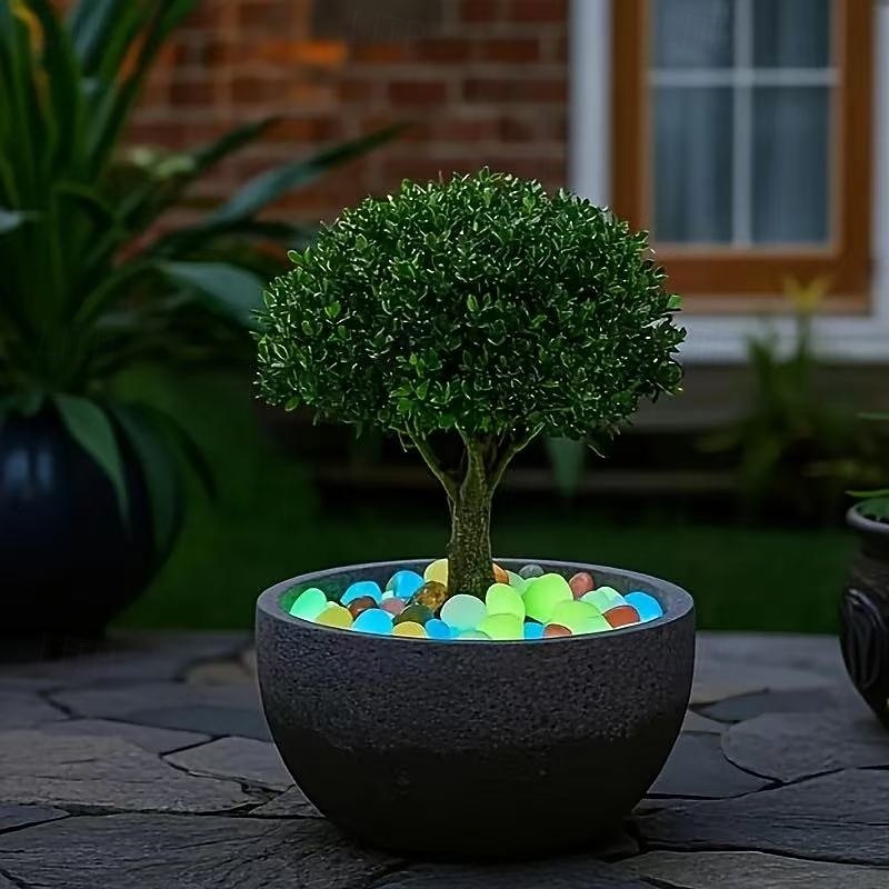 30 Pack Extra Large Glowing Pebbles, 1.77 Inch Diameter, Garden and Landscape Decorative Stones, Aquarium Glow Rocks, Starry Night Light Stones for Romantic Outdoor and Home Decor4