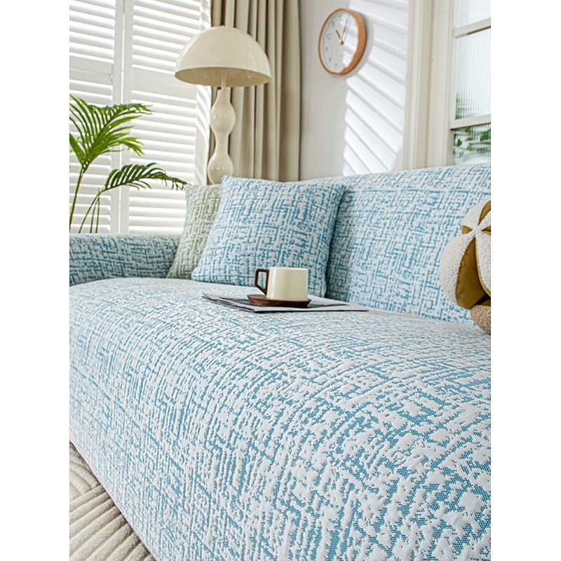 1 Cooling Elastic Sofa Cover – Anti-Slip & Splash-Proof, Fully Wrapped Thick Fabric Couch Protector, Dust-Proof & Non-Fading, Machine Washable, Fits Corner Sofas and 1/2/3/4 Seaters4