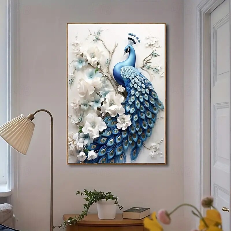1 frameless modern peacock art poster canvas painting living room modern canvas poster bedroom and living room decoration