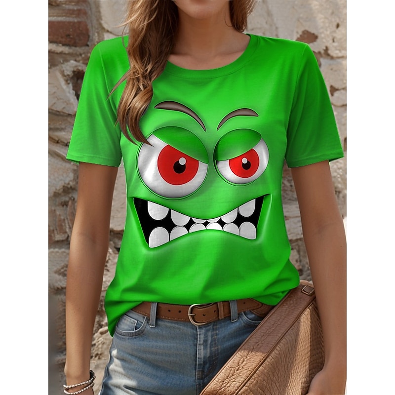 Women's T Shirt Graphic Animal Vintage Stylish Classic Short Sleeve Crew Neck Round Neck Regular Tops Daily Weekend Print Black White Yellow Red Blue Summer Spring4