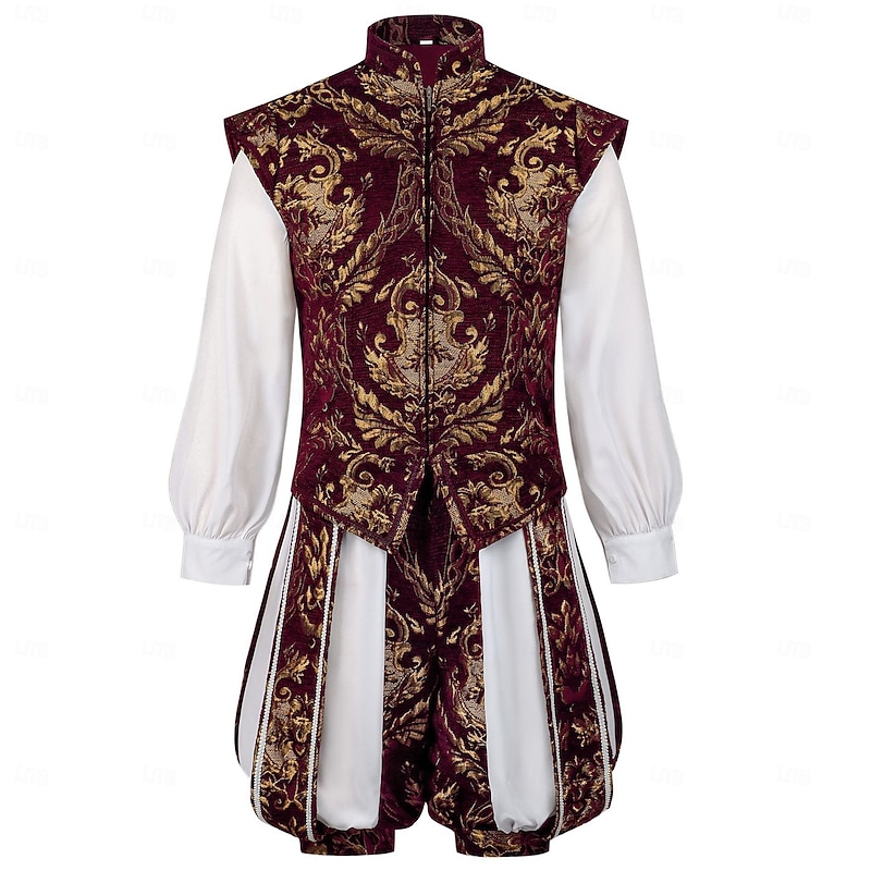 Men's Noble Renaissance Medieval Outfits Costume Ren Faire Costume Adult Nobleman Cosplay Outfit Halloween Carnival Performance Stage Dress Up4
