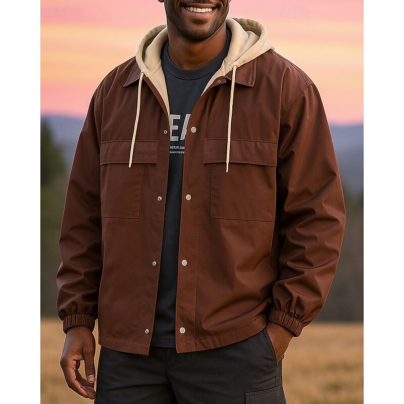 Men's Windbreaker Softshell Jacket Hiking Jacket Outdoor Waterproof Windproof Hiking Outfits Hiking Clothes Spring Autumn / Fall Jacket Hunting Climbing Running Patchwork Black Army Green Khaki