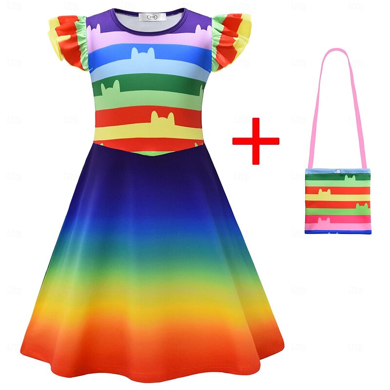 Gabby's Dollhouse Pandy Paws Cakey Dress Bag Adventure Movie Cosplay Movie Cosplay for Girls' Kid's Halloween Carnival World Book Day Performance Educational Dress Up School Event Dress Up2