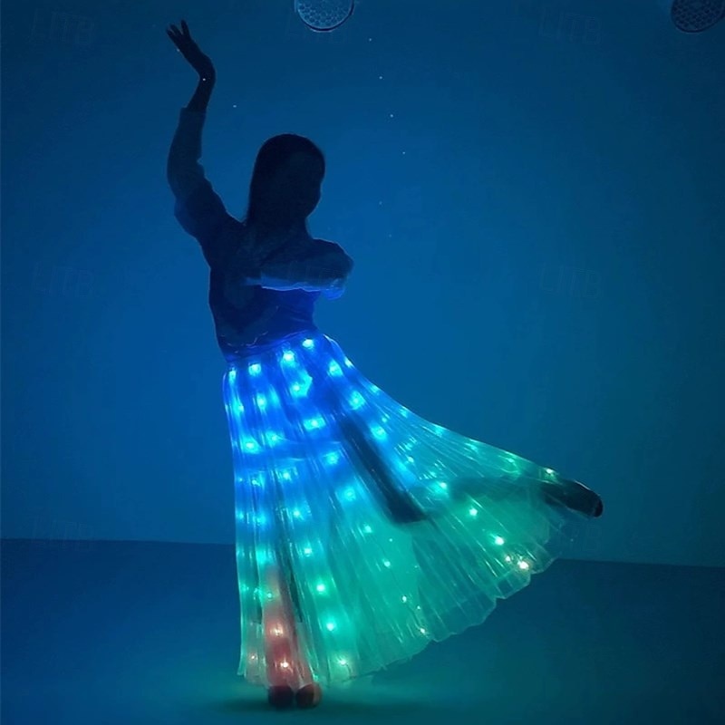 New LED Dance Skirt for Adult Belly Dance Performance Props White Light Luminous Dancewear Halloween Party Dance Stage Costumes