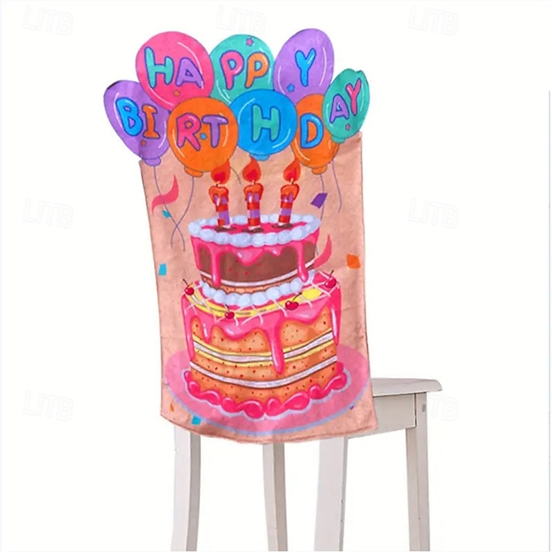 Kids Birthday Chair Covers - Stretch One-Piece Decorative Slipcovers for Party Chairs, Hotel or Event Props, Fun & Festive Table and Chair Set Decor4