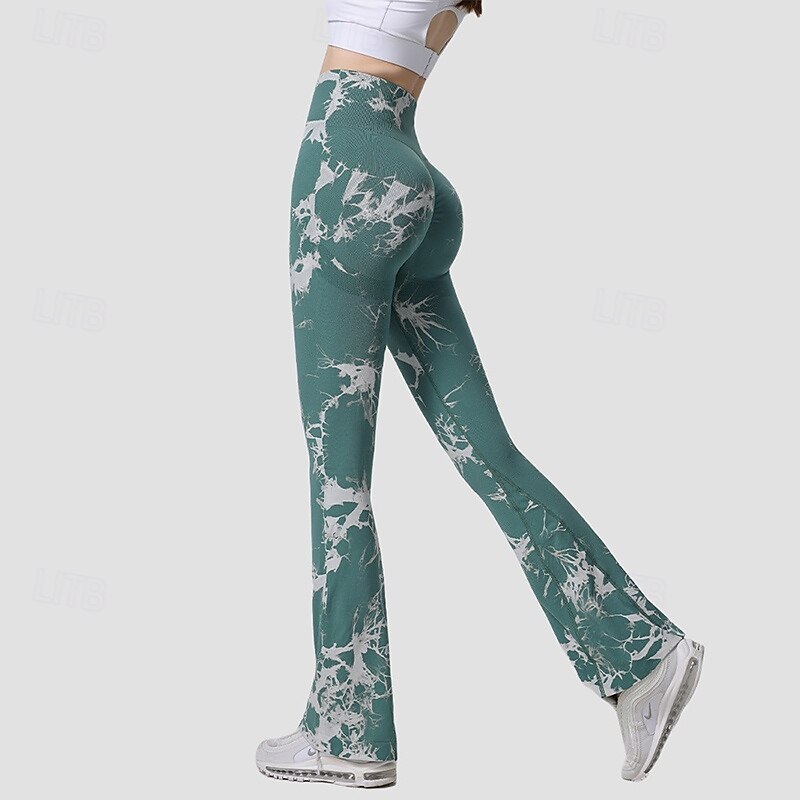 Women's Workout Leggings Yoga Pants Tummy Control High Waist Dance Pilates Running Bottoms Tie Dye Black Green Coffee Fall Sports Activewear Tight Fit3