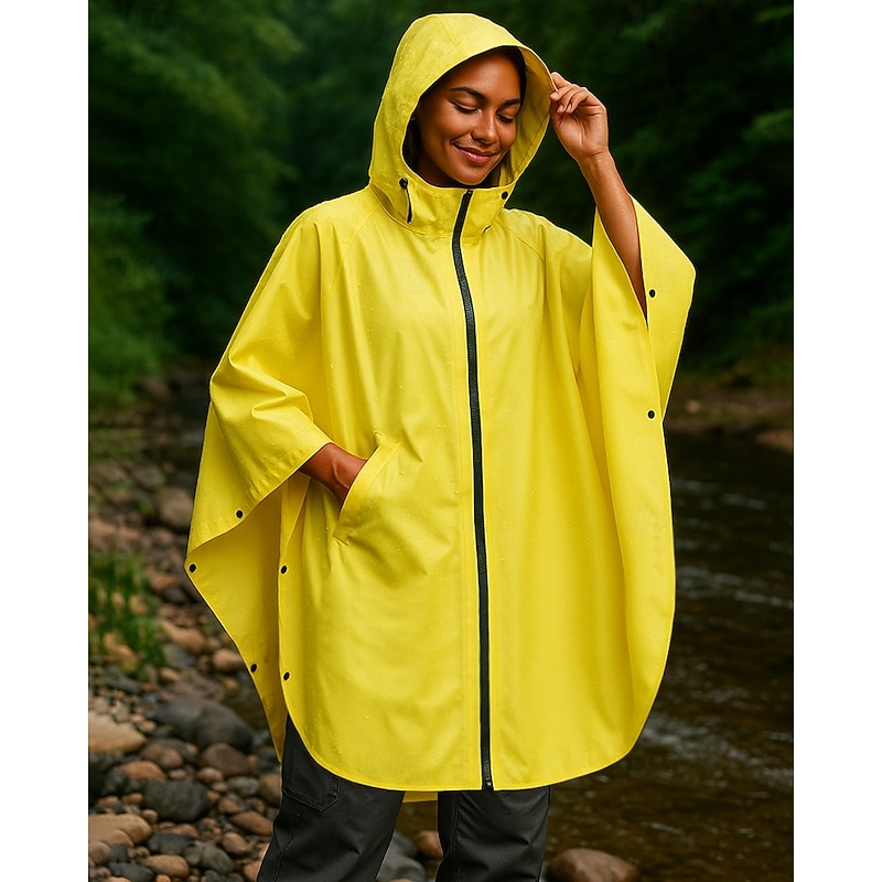 Unisex waterproof jacket rain coat Outdoor Waterproof Hiking Outfits Hiking Clothes Spring Autumn / Fall Top Camping / Hiking / Caving Running Solid Color Yellow3