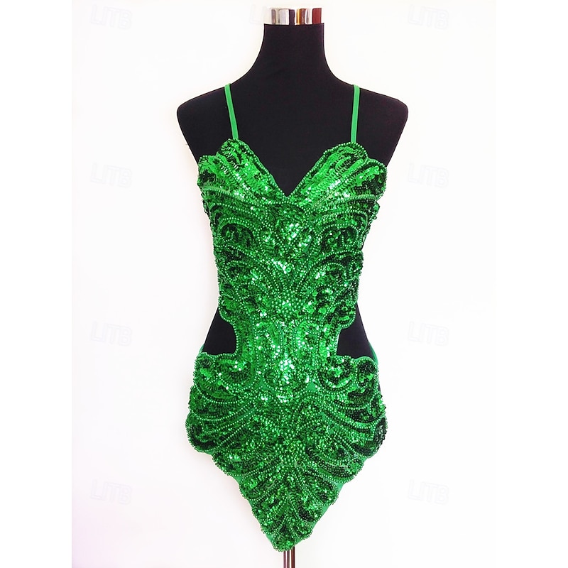 Sequin Beading Butterfly Bellyband Hollowed Halter Backless Lace-up Dress