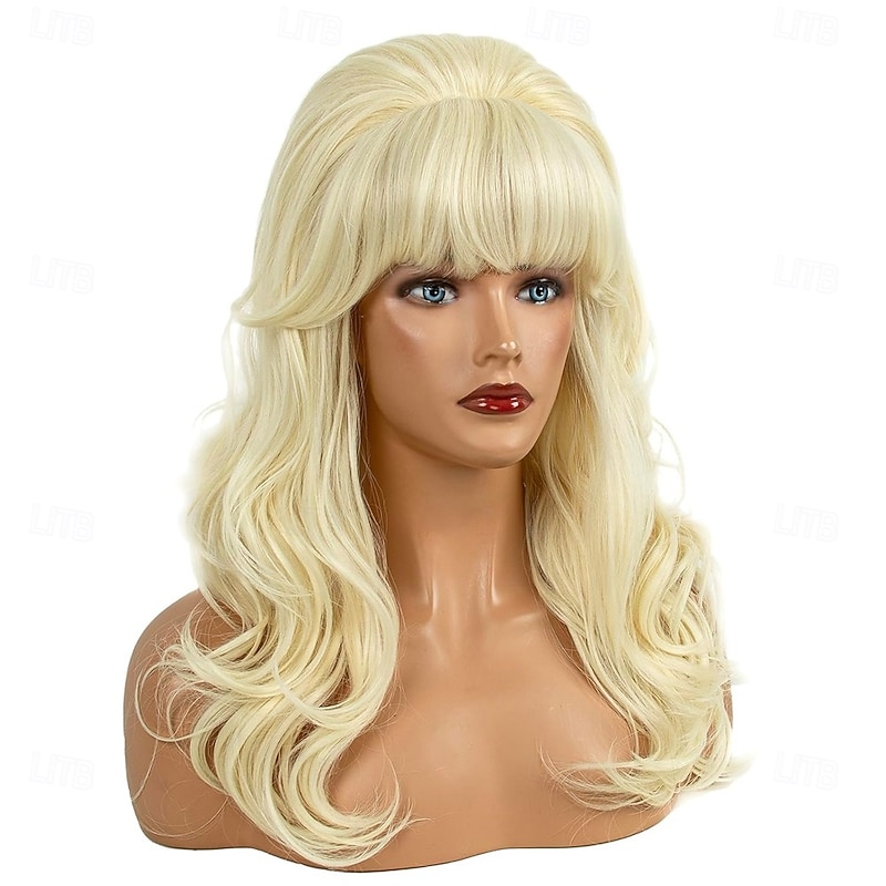 Vintage Big Bouffant Beehive Wig - Long Blonde Curly Hair for 60s 70s Costume Halloween & Retro Cosplay Women's Party4