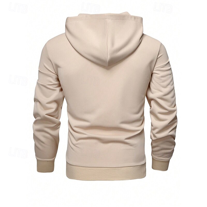 Men's Hoodie Black Wine Army Green Khaki Dark Gray Hooded Plain Quarter Zip Sports & Outdoor Daily Holiday Polyester Streetwear Basic Casual Spring Fall Clothing Apparel Hoodies Sweatshirts2