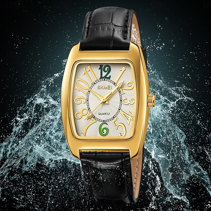 SKMEI Men Quartz Watch Creative Minimalist Fashion Casual Waterproof World Time Decoration Leather Watch2