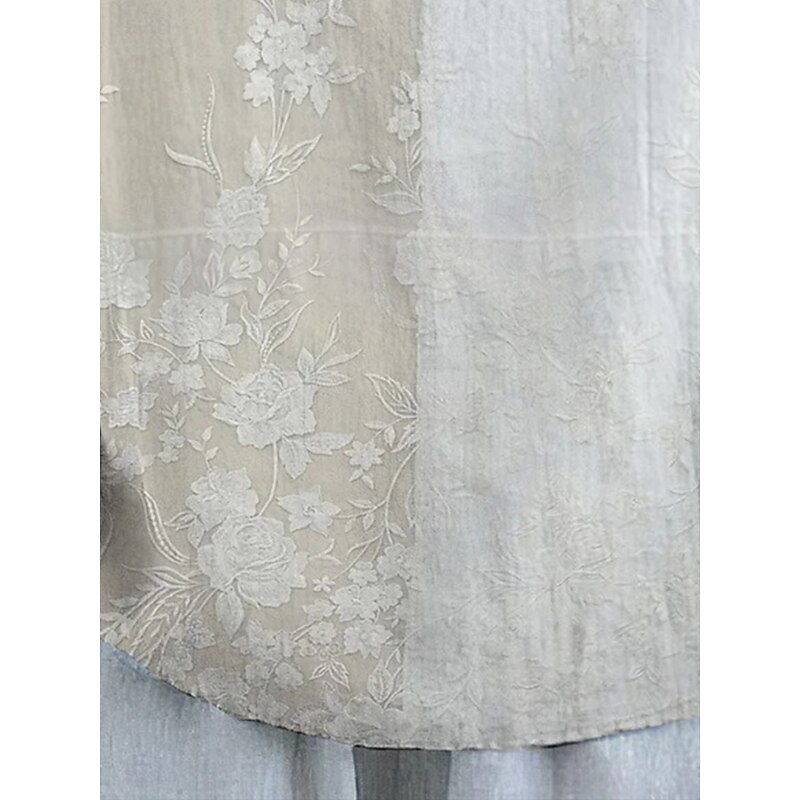 Women's Shirt Floral Daily Casual Short Sleeve Shirt Collar Regular Tops Daily Holiday Buttons Print White Summer Spring3