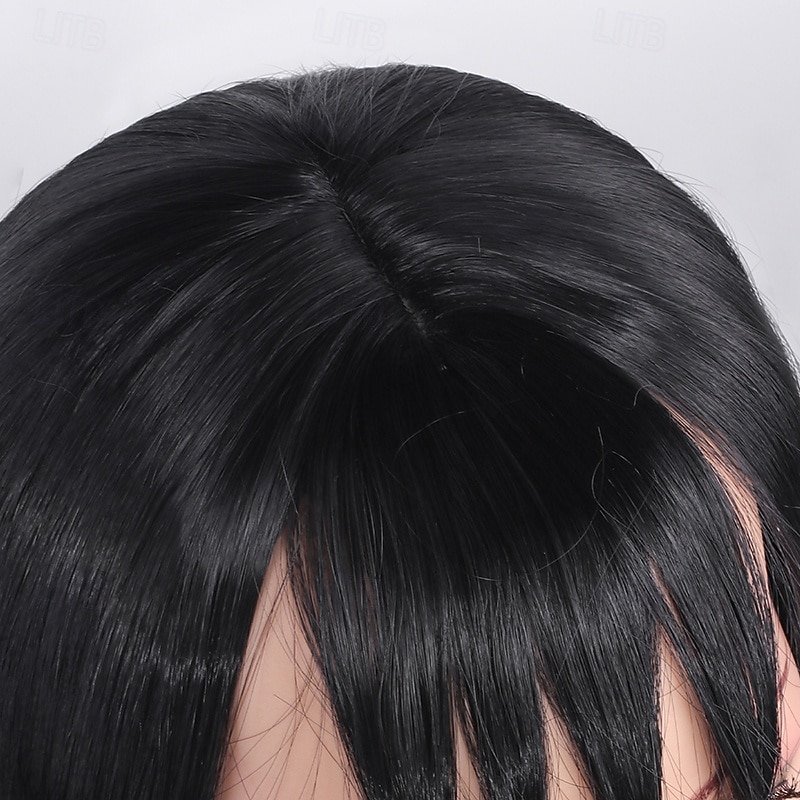 Beetlejuice Lydia Cosplay Wig – Split Wig, Micro Curls, Perfect for Halloween, Cosplay, and Themed Parties4