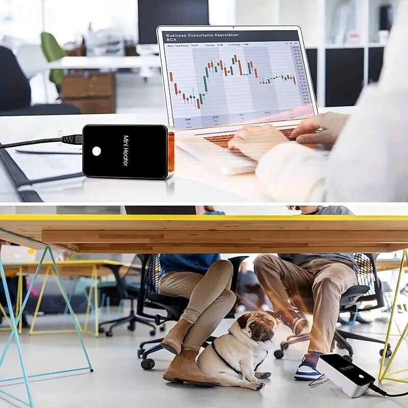 Portable Space Heater Mini Desk Heater Electric Fan Air Heater for Room/Office/Desk4