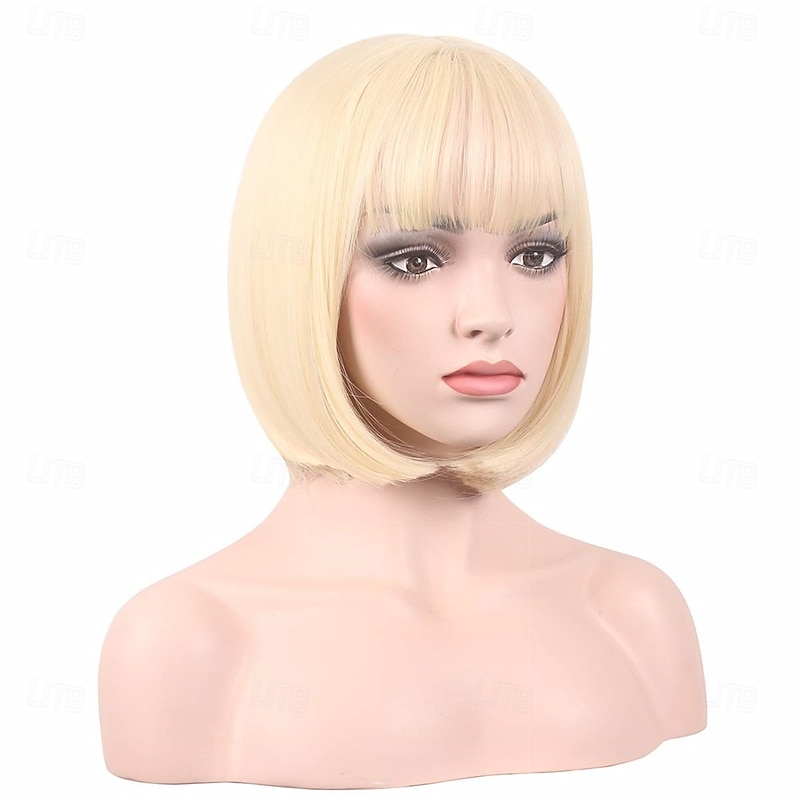 Short 12 Inches Straight Synthetic Cosplay Wig for Women Halloween Cosplay Party Wigs3