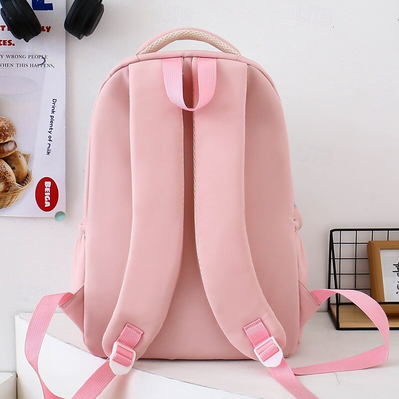 Back to School 3-Piece Yellow Backpack Set for Girls – Cute “Happy Days” School Bag with Tote, Pencil Case & Pouches – Lightweight Aesthetic Bookbag Kit3