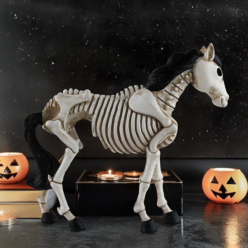 Skeleton Horse Skeleton Horse Statue Creepy Halloween Skeleton Animals Halloween Novelty Skeleton Farm4