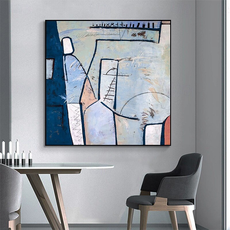 Handmade Oil Painting Canvas Wall Art Decoration Square Modern Retro Abstract Picture for Home Decor Rolled Frameless Unstretched Painting4