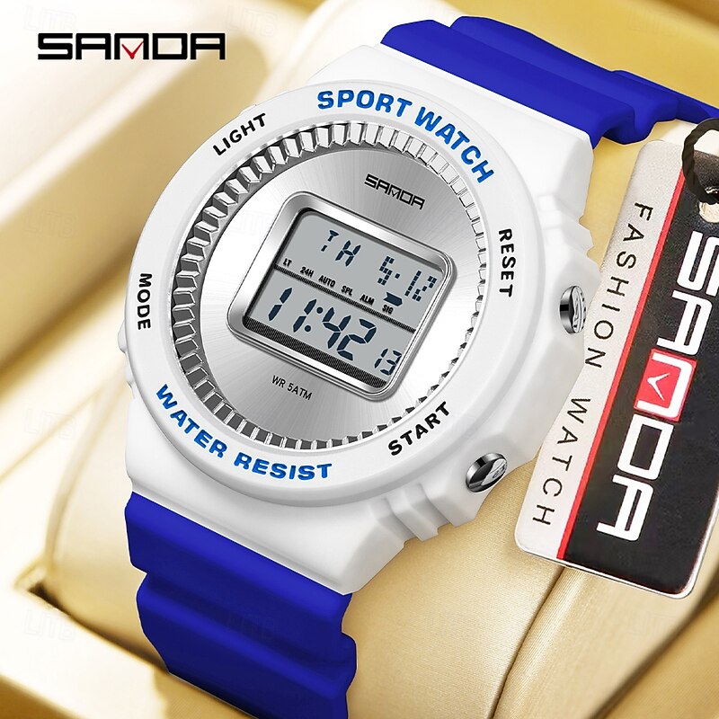 SANDA Men Digital Watch Sports Fashion Casual Wristwatch Luminous Stopwatch Alarm Clock Calendar TPU Watch2