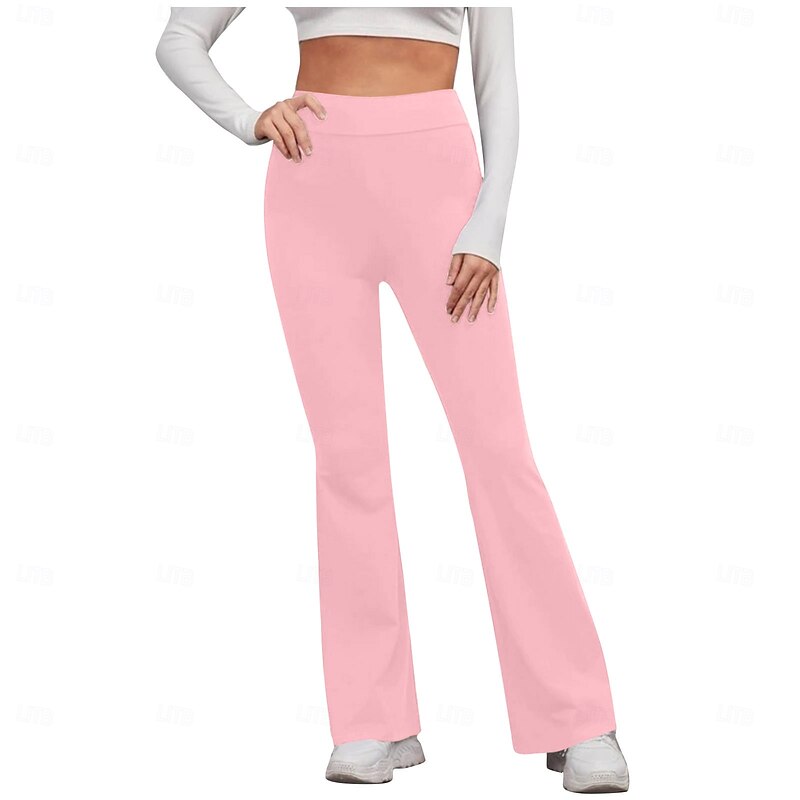 Women's Wide Leg Chinos Casual Calf-Length Natural Plain Wide Leg Comfy Breathability Casual Daily Black White Yellow Pink Spring Fall Regular Fit3