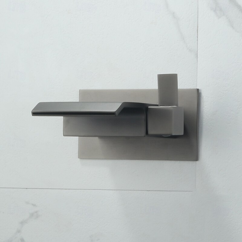 Bathroom Sink Faucet - Wall Mount / Waterfall Nickel Brushed / Electroplated Wall Mounted Wall mountedBath Taps