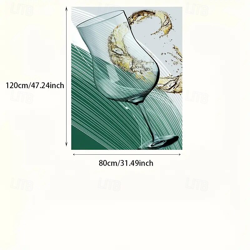 Modern Abstract Line Wine Glass Canvas Art Poster Frameless Wall Decoration For Living Room And Bedroom2
