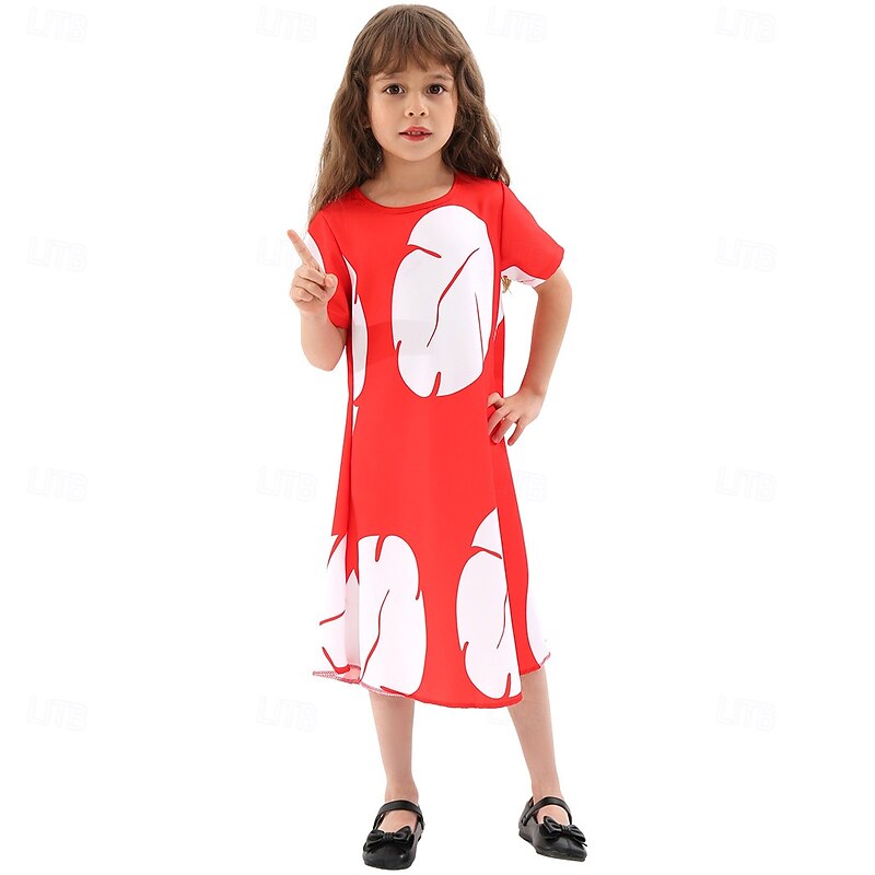 Lilo Dress Cosplay Costume Casual Movie Cosplay for Girls' Kid's Halloween Carnival World Book Day Performance Educational Dress Up School Event Dress Up3