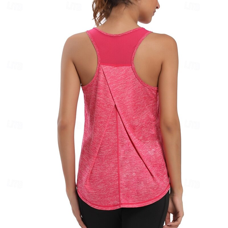 Women's Patchwork Workout Tank Top Sport Shirt Sports Tank Top Tank Top Sleeveless Patchwork Quick Dry Tennis Golf Pickleball Crew Neck Racerback Mesh Back Black White Red Tennis Clothing3
