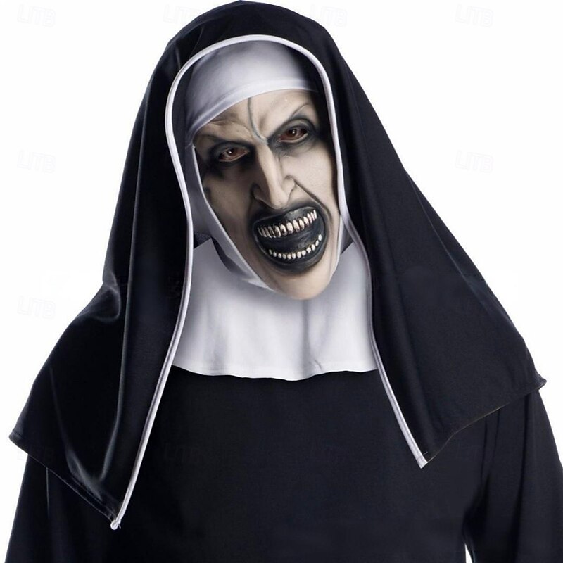 Valak Halloween Cosplay Costume Mask Full Head The Nun Horror Adults' Unisex Halloween Carnival Performance Party Easy Halloween Costumes Dress Up2