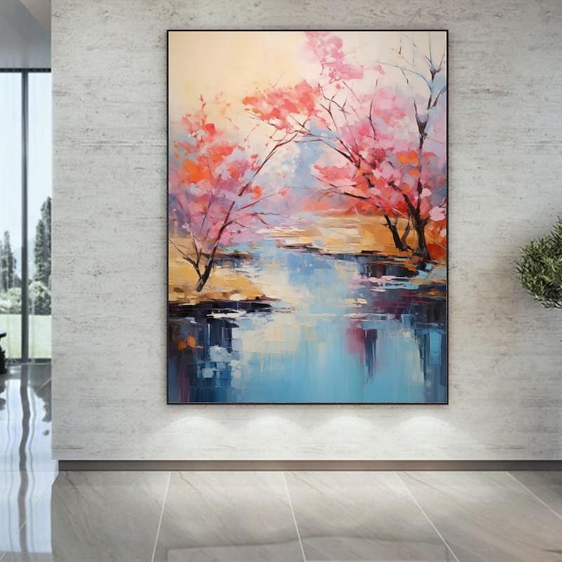 Handmate Oil PaintingCanvasWall Art DecorationAbstract Knife PaintingLandscape Countrysidefor Home Decor Rolled Frameless Unstretched Painting4