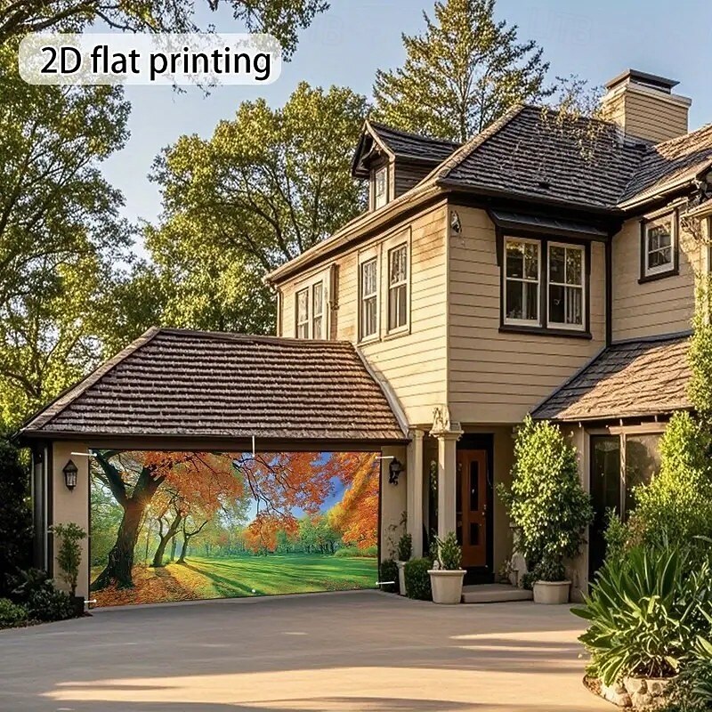 Halloween Outdoor Garage Door Cover Fall Autunm Scenery Banner Large Tapestry Backdrop Decoration for Holiday Outdoor Garage Door Home Wall Decorations4