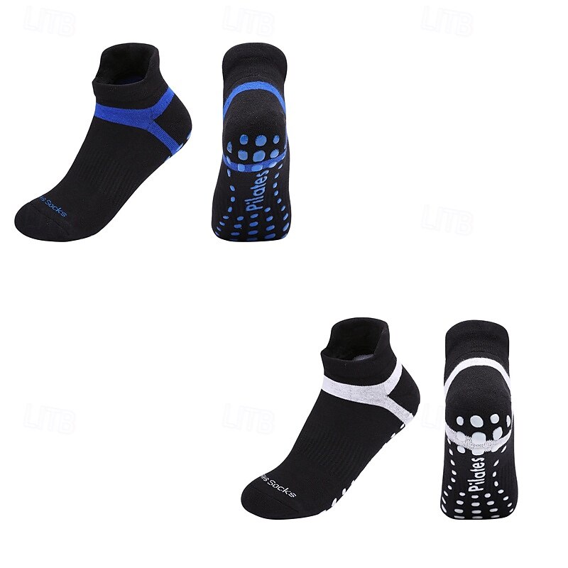 Men's 2 Pairs Multi Packs Socks Running Socks Casual Socks Blue + White Red / Green Color Color Block Vacation Sports & Outdoor Daily Basic Medium Spring Fall Fashion Casual2