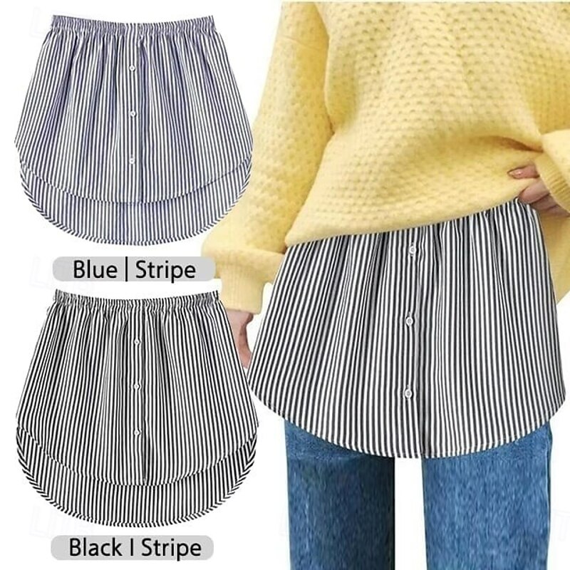 Shirt Extenderst Versatile Layering Fake Hem Skirt for Women Plaid Half Skirt Bottom Cover Up for Sweatshirts Hoodies Blouses Casual Chic Look3